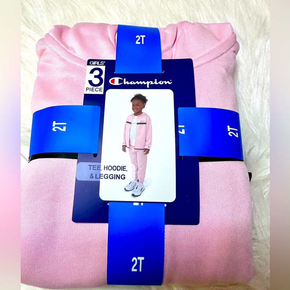 Champion Girl’s 3Pc Tee, Hoodie & Leggings Size 2T